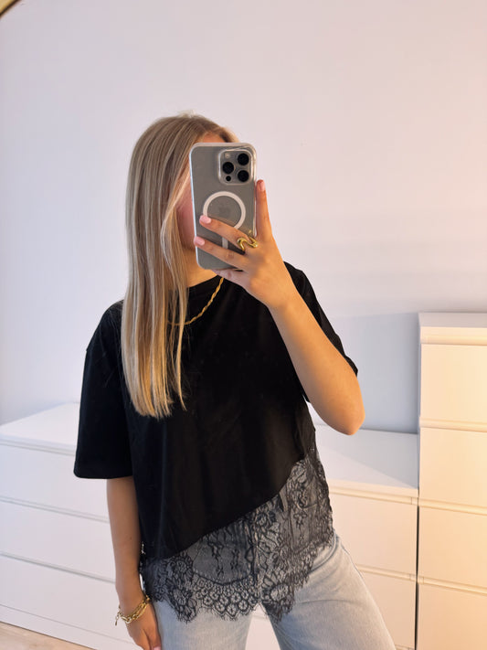 Lace Tee - Black