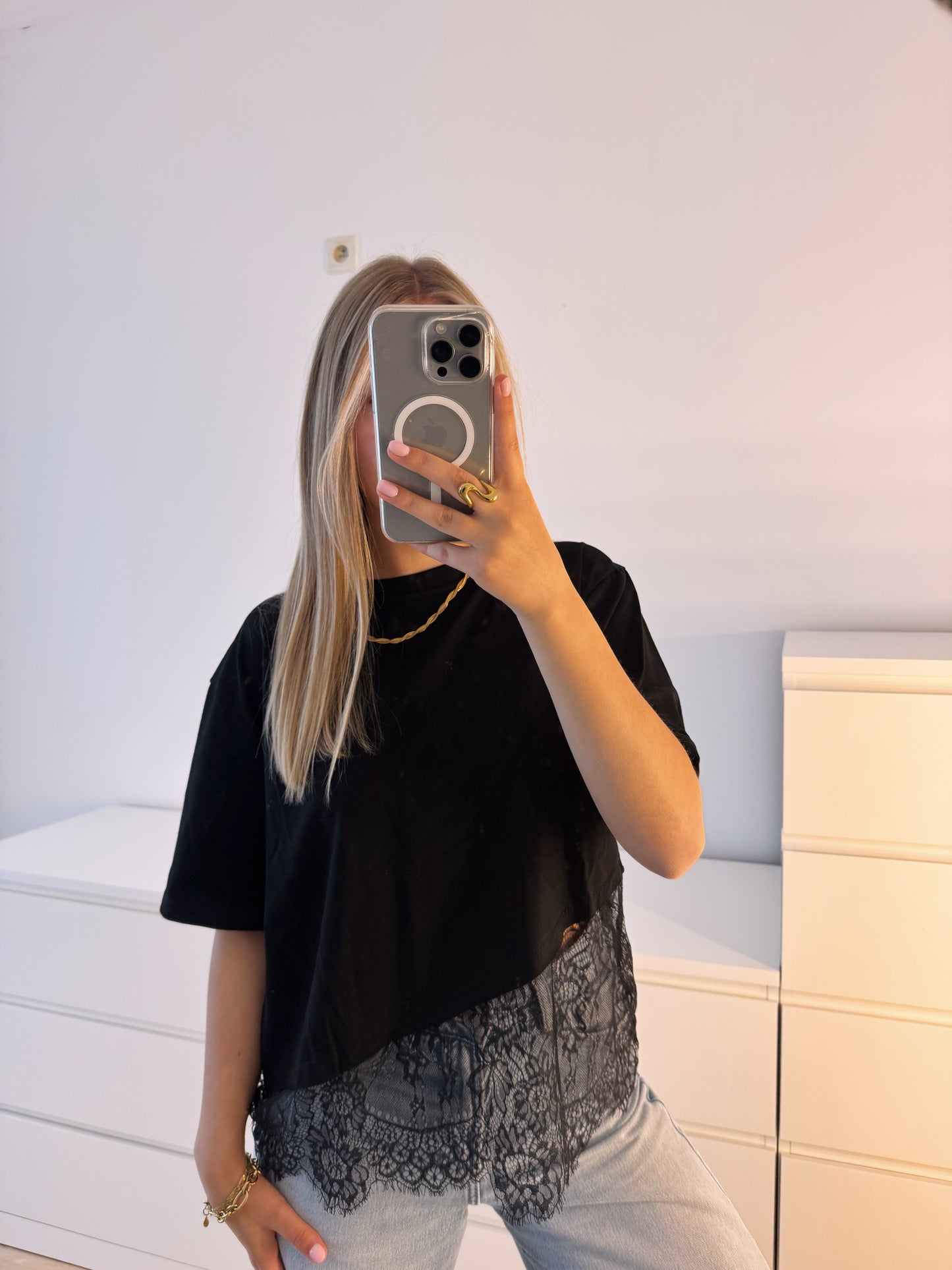 Lace Tee - Black