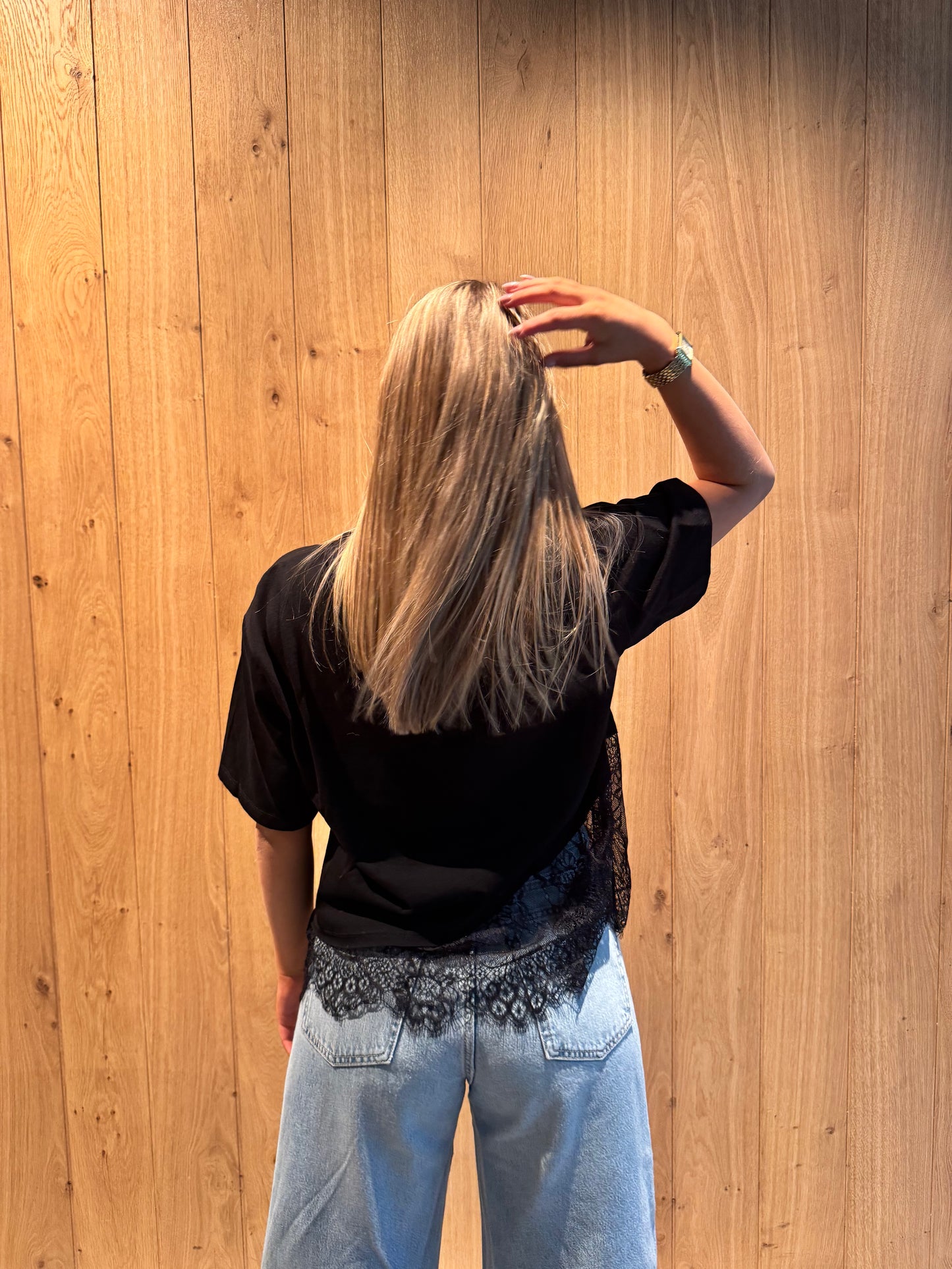 Lace T-shirt - Black